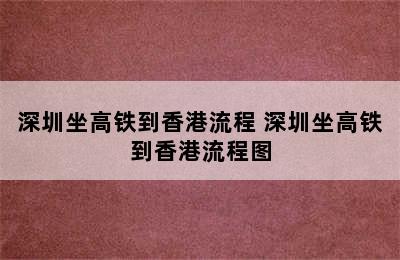 深圳坐高铁到香港流程 深圳坐高铁到香港流程图